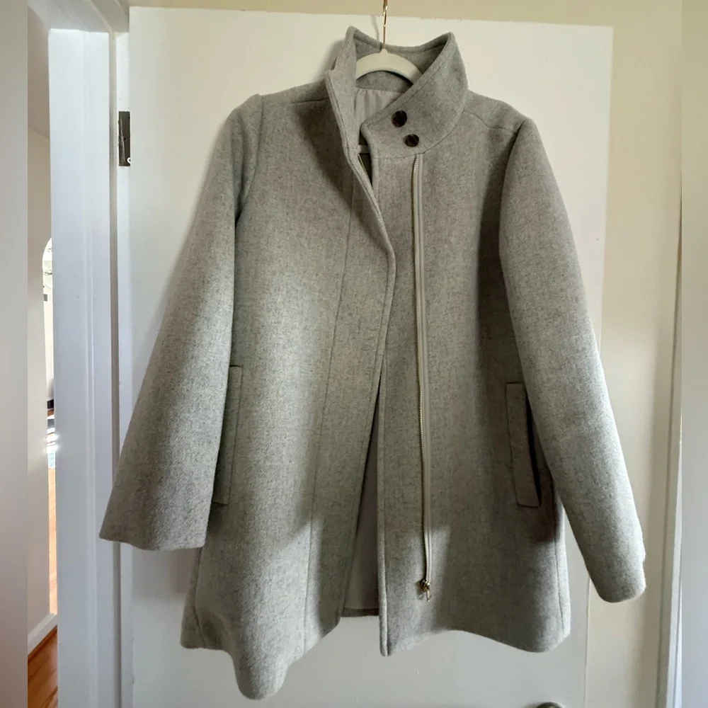 J. Crew Light Gray Wool Blend Peacoat - Picture 3 of 3